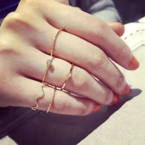 [콩심팥심]패션 여성 세트 큐티 우정 트렌디 가드링 실반지 레이