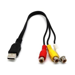 USB 수-3RCA RGB 암 AV 오디오 비디오 복합 케이블 코드 어댑터  컨버터 커넥터 구성 요소 리드 RCA