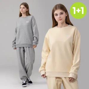 에버라스트 여성 기모 런닝복 세트 맨투맨+조거팬츠