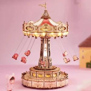 로라이프 로보타임스윙라이드 놀이동산 EA02 우드 3D 미니어처 조립 DIY 회전