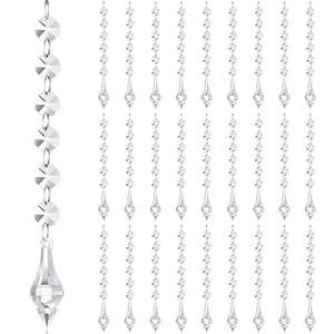 Nuenen 센터피스 샹들리에용 아크릴 걸이용 크리스탈 100개, 투명 가랜드 가닥 장식, 비즈 프리즘 펜던트, 크리스마스 트리 창문 홈 데코용(랜턴)