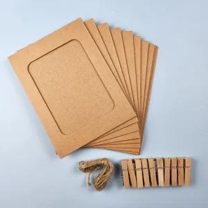 사진프레임 종이액자 크라프트 10p세트 6x4 탁상용