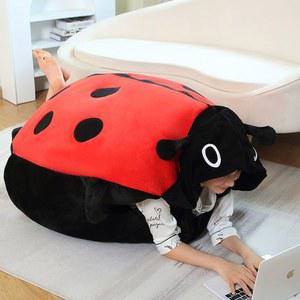 착용 가능 딱정벌레 베개 60cm 대형 벌레 껍질 인형 무당 쿠션