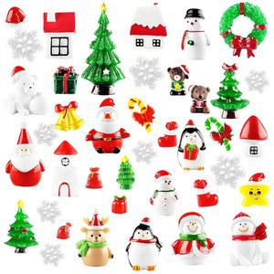 니우레완 50PCS 크리스마스 미니어처 장식품, 작은 인형 트리 눈사람 산타클로스-미니 장식 DIY 공예