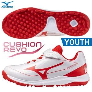 미즈노 쿠션레보 와이드 유소년 인조잔디화 화이트/레드 11GT252762WR 야구화