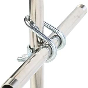 1Pc 비계 고정 크로스 클램프 U 볼트 20 25 32 40 50 M8 아연 도금 이중 튜브 파이프 나사 강철 커넥터