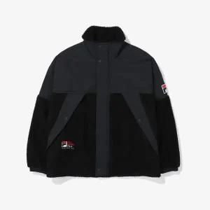 [롯데백화점]휠라 유니 루즈핏 화이트락 보아 플리스 FS2PLE4121X_BLK