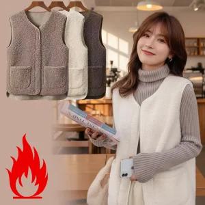 뽀글이 양털 성인수면조끼 겨울 촌캉스 지퍼 조끼