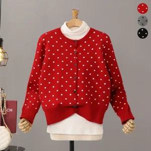 [모노시크] 캐롤비 눈송이 니트 가디건_MNCS429