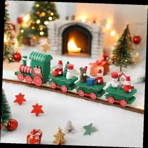 크리스마스 장식 기차 원목 미니어처 홈 인테리어 소품 겨울 테마 디스플레이 데코