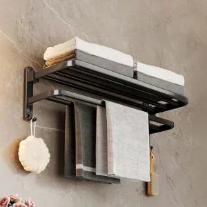 호텔식 무타공 수건걸이욕실 욕실대 선반 대선 타올 2단 깔끔한 건대 타월