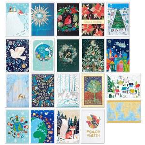 홀마크 유니세프 박스 크리스마스 카드 모음, 20가지 디자인(카드 20개와 봉투 21개)