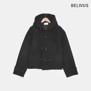 [빌리버스]남자 울 블랜드 클래식 숏 더플 떡볶이 후드 코트 BOID024