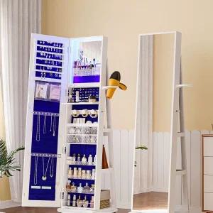 다목적 전신거울 악세사리 보관함 악세서리 스탠드 거울 미러 수납장 전신