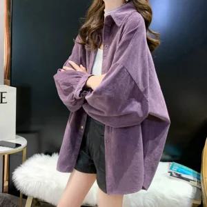 LnD 루즈핏 골덴 셔츠 코듀로이 남방 여성 브라우스 아우터 가을 겨울 오버핏