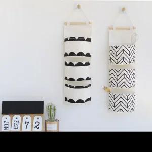 신상 패브릭 3단 벽수납 포켓 홈인테리어 벽걸이 수납공간