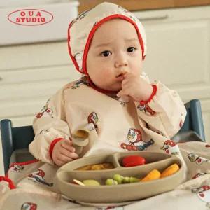 오우아스튜디오 자기주도 이유식턱받이 멀티긴팔형 1개+1개