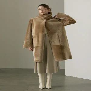 로보 리버시블 벨티드 롱 무스탕