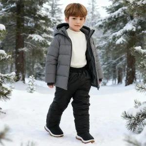 [보리보리/베이-비]BAY-B 유아 스키복 아동 스키바지 키즈 겨울 방한 패딩 눈썰매복 스노우 팬츠 블랙