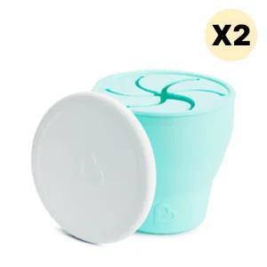 스엔코샵 유아 실리콘 폴딩 스낵컵 이유식용품 민트2p BNS