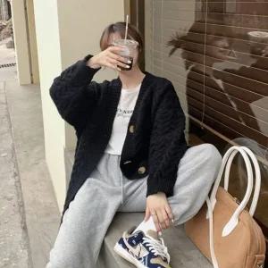 [라일리여성의류] Rly 여성 따뜻한 데일리 롱 니트 가디건 L 00 니