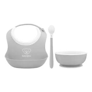 베이비뵨 베이비 유아용 이유식 3종 그레이 피딩세트 / 턱받이 빕 (스몰), 스푼, 볼 그릇