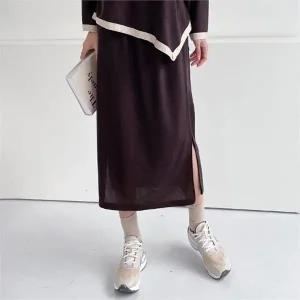 빅사이즈 110 사이드트임밴딩스커트 DNBE815