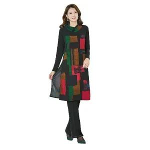 [NS홈쇼핑](아) 블랙 숄카라 하이넥 기모 롱 블라우스[35593032]