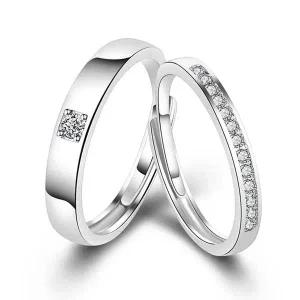 [골드스마일]지르코니아반지 실버일자커플링 모던커플쌍반지 모던쌍반지 링