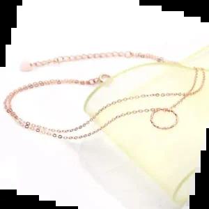 여자팔찌선물 Gold 로즈골드 써클 더블 체인 팔찌 14K