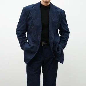 [다잇템] 남자 FW 들러리룩 오버랩 골덴 수트 카라넥 자켓_23796844_588872