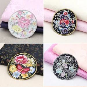 [소잉데일리]]한복 원형 자수 장식 당의 앞 어깨 조바위 옆 가방 등 부자재 와펜