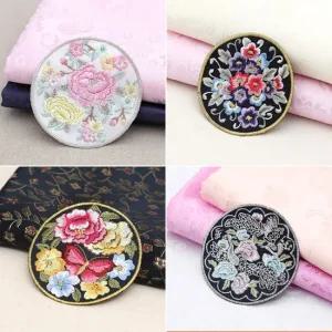 소잉데일리]한복 원형 자수 장식 당의 앞 어깨 조바위 옆 가방 등 부자재 와펜