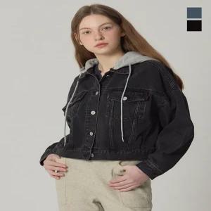 [원더플레이스][더블유스탠다드(W STANDARD)] 우먼 후드 데님 자켓