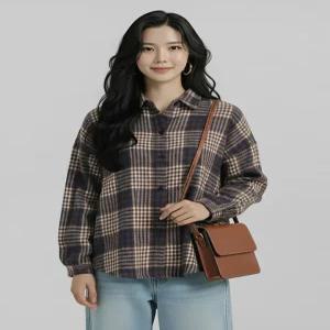 [플로우랩][플로우랩] 웜플란넬 체크 보카시 오버핏 셔츠_FLBL003W25