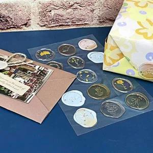 청첩장 에폭시 투명 실링왁스 스티커 오렌지 청첩장 실링