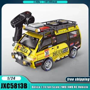 풀스케일 카 RC 자동차 무선 생일 선물 2WD/4WD 조종 1/24 라이트 고속 모델 기계식 포함 밴/미니버스