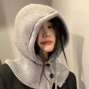 니트 후드 넥워머 바라클라바 170g 겨울 비니 페이크 모자 워머 레이어드 방한