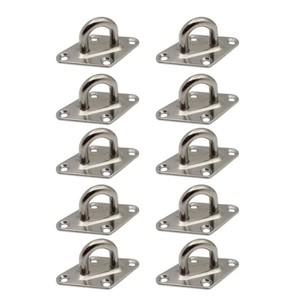 스테인레스 스틸 패드 아이 플레이트 U 후크 무거운 천장 링 나사 해양 하드웨어 스테이플 루프 10x 2.36