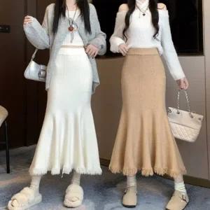 G126470 밑단수술 머메이드 니트스커트