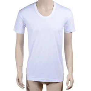 [하프클럽/]얇은 골지 순면 무지 남성 백색 반팔 런닝