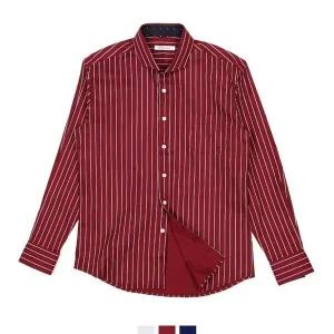 [하프클럽/]빅사이즈 스트라이프 남자체크셔츠 정장와이셔츠