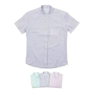 [하프클럽/]슬림핏셔츠 반팔와이셔츠 차이나카라셔츠 스트라이