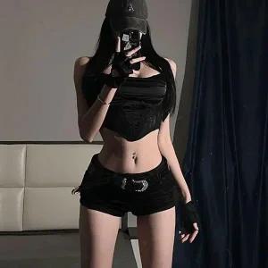 [하프클럽/]스킬라벨트숏팬츠 반바지 무지 숏 데일리 힙 핫팬츠 핫팬츠 반