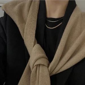 여성숄가디건 레이어드 어깨 숄 니트 가디건 페이크 카디건 사무실 출퇴근 하객룩