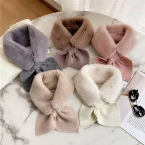 리프 머플러퍼 페이크 니트퍼 밍크 목도리 털목도리