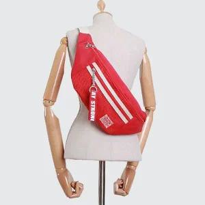 [하프클럽/]여성 보조 힙색 패션 슬링백 웨이스트백 빨간 가방