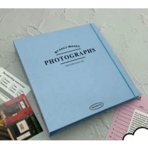 네컷앨범 블루 미니 2공 25매 앙면 접착식 사진 앨범 사진첩 포