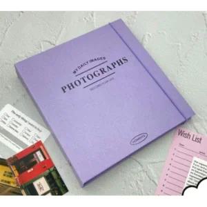 네컷앨범 보라 미니 2공 25매 앙면 접착식 사진 앨범 사진첩 포