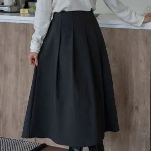 [하프클럽/]빅사이즈 511 핀턱주름뒷밴딩스커트 DRDV696